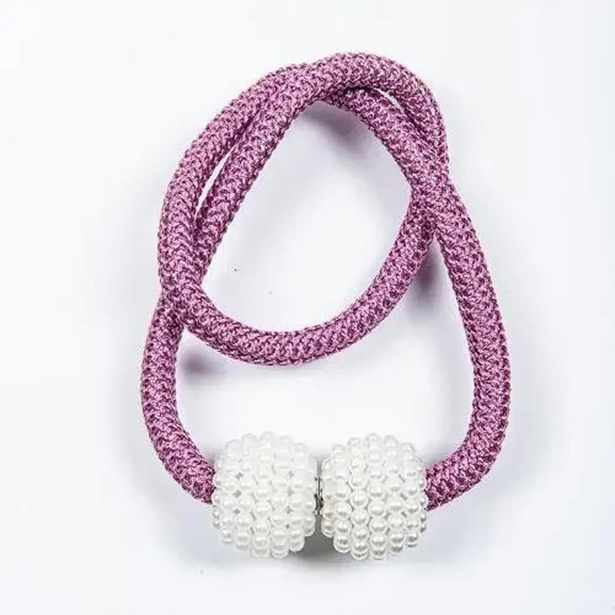 Fermatende Magnetici Con Perle - 2 Pezzi, Grigio Chiaro, Decorativi Per Camera E Soggiorno