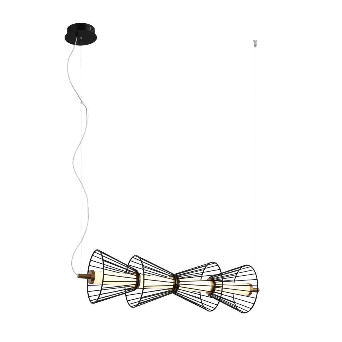 Lampa wisząca SANKE LED 15W Ciepła biel 600lm czarna wym: 114 x 63 x 16,5 cm Italux