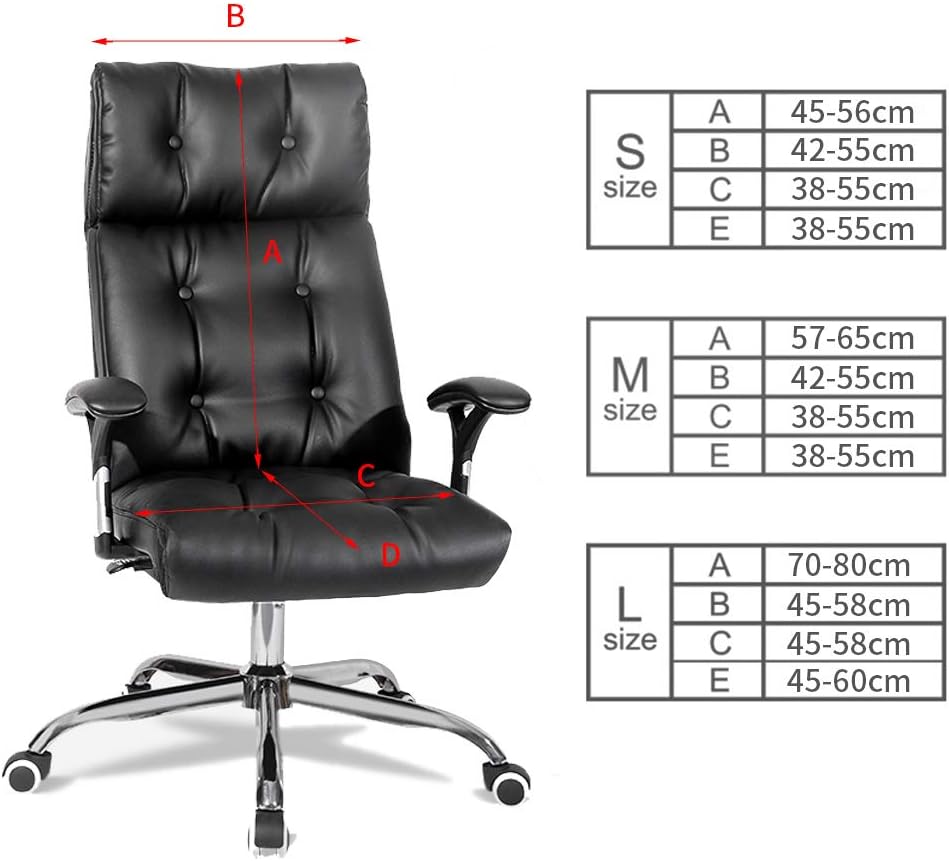 Housse de chaise de bureau avec fermeture éclair durable, housse de chaise de bureau extensible lavable imprimée, housse de chaise d'ordinateur à dossier haut, housse de siège de chaise de bureau