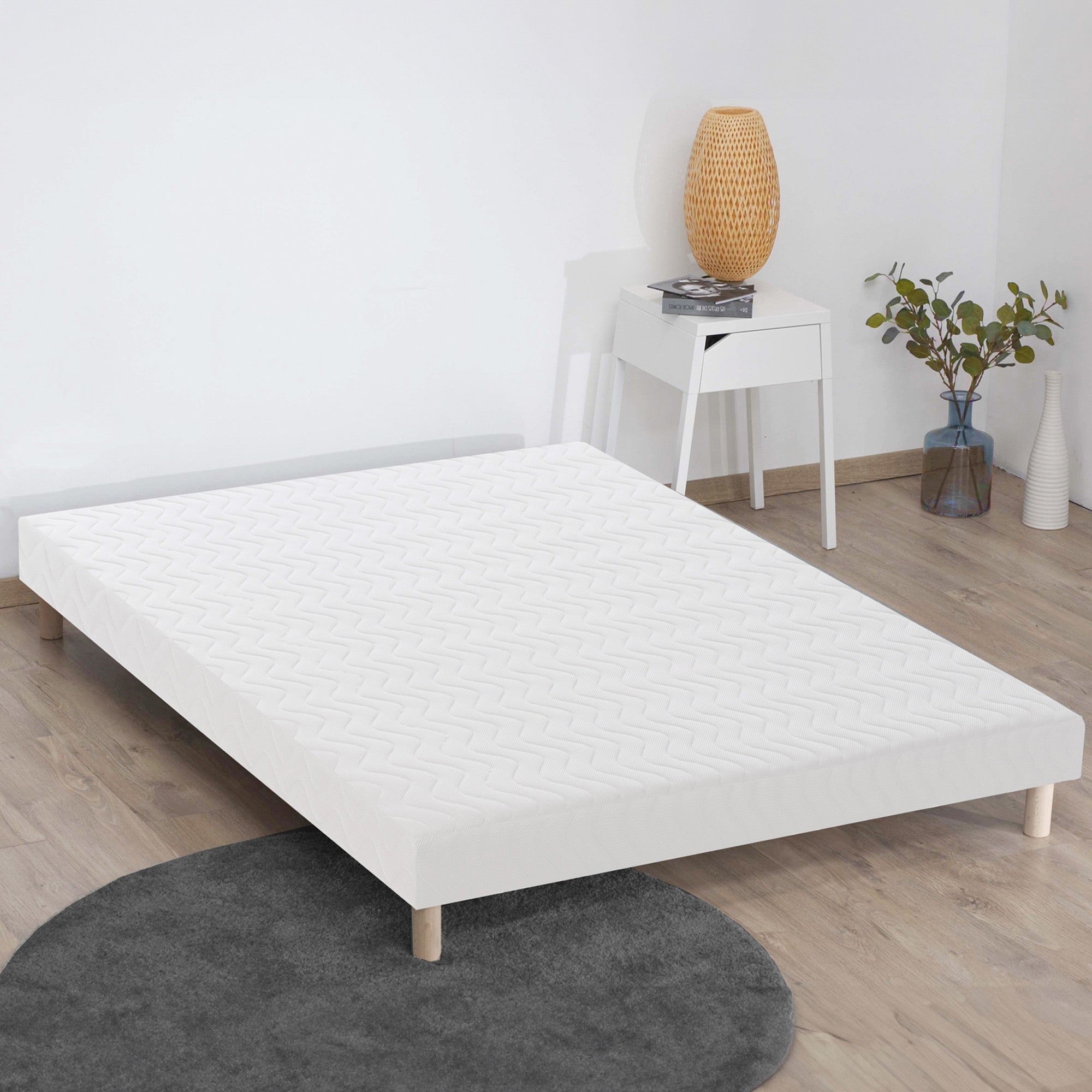 Sommier Tapissier a Lattes Blanc 140x190 - 2