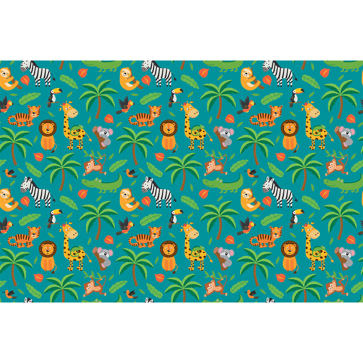 Pegatina muebles para niños animales tropicales - adhesivo de pared - revestimiento sticker mural decorativo - 60x90cm - 2