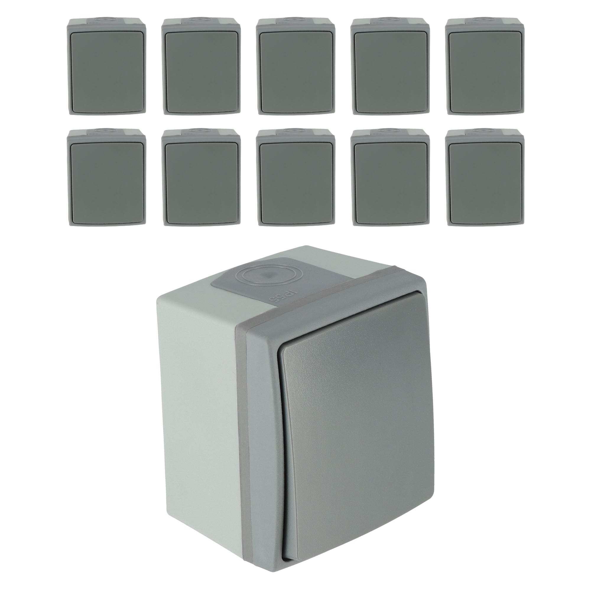 Lot de 10 interrupteur va-et-vient - Protection IP55 | Leroy Merlin