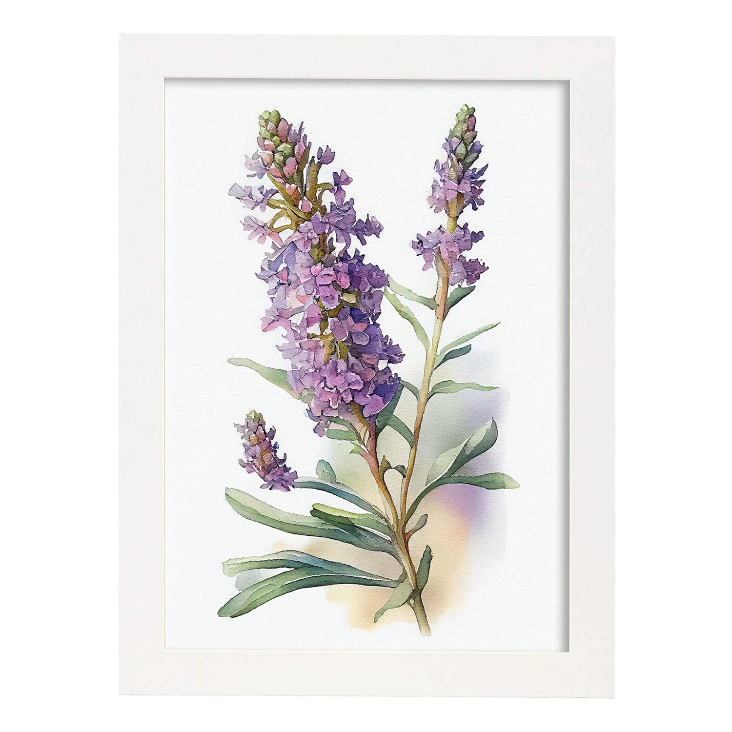Nacnic poster de estaticé estilo nórdico ilustraciones de botánica con flores y plantas en acuarela diseño moderno y modelo 1 a3 con marco blancos