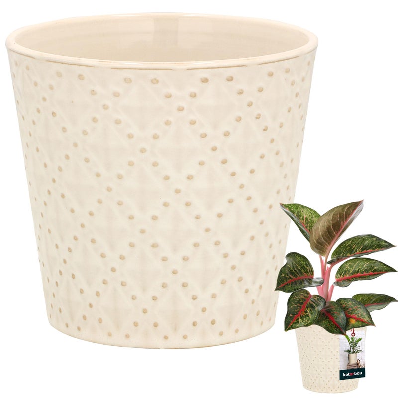 Donica 12cm doniczka osłonka trapezowa ceramika szkliwiona na kwiaty domowa - KOTARBAU