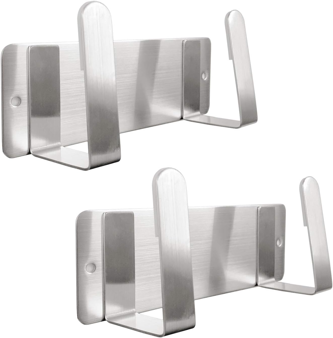 Uchwyt na pokrywki w kolorze srebrnym, montowany na ścianie (zestaw 2 szt.), wykonany ze stali nierdzewnej 304.