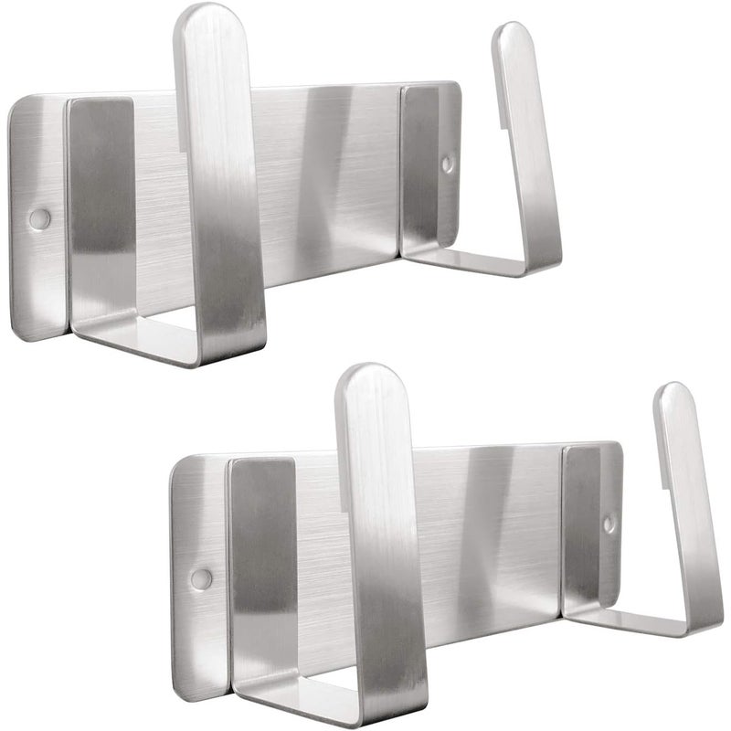 Uchwyt na pokrywki w kolorze srebrnym, montowany na ścianie (zestaw 2 szt.), wykonany ze stali nierdzewnej 304.