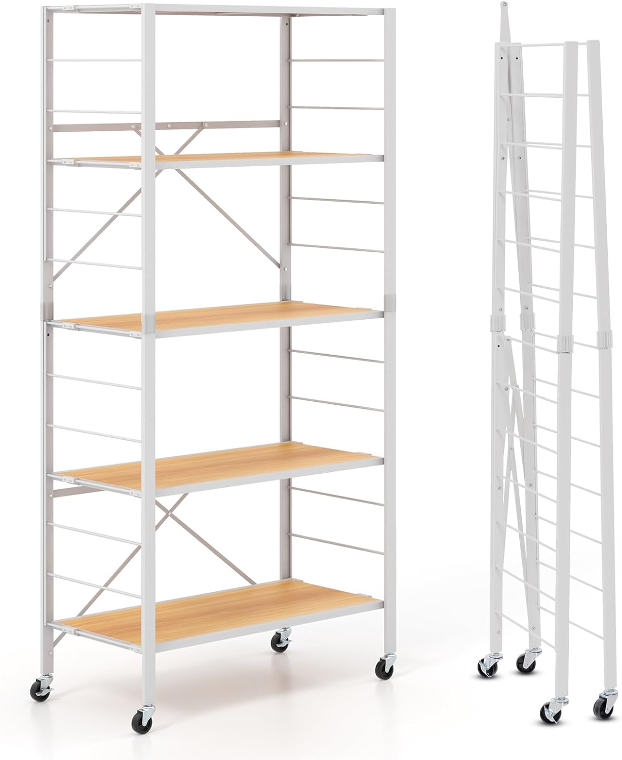 4-Shelf Étagères de rangement pliables avec roues pour garage, cuisine, sous -sol - Chine Paniers en fil métallique, paniers