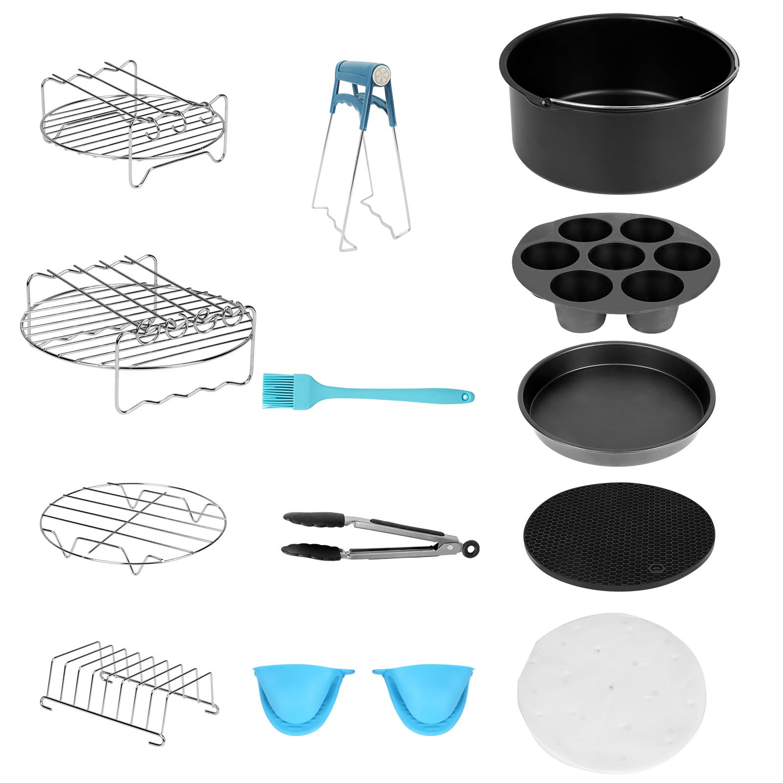 Teglia Per Friggitrice Ad Aria Griglia Per Friggitrice Ad Aria A 3 Strati, Rack Per Disidratatore Per Griglia Friggitrice Ad Aria Teglia Per Friggitrice Ad Aria Griglia Per Friggitrice Ad Aria A 3 Strati, Rack Per Disidratatore Per Griglia Friggitrice Ad Aria