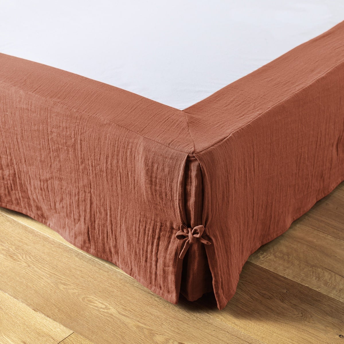 Cache sommier gaze de coton Gaia 140 x 190 cm ficelle