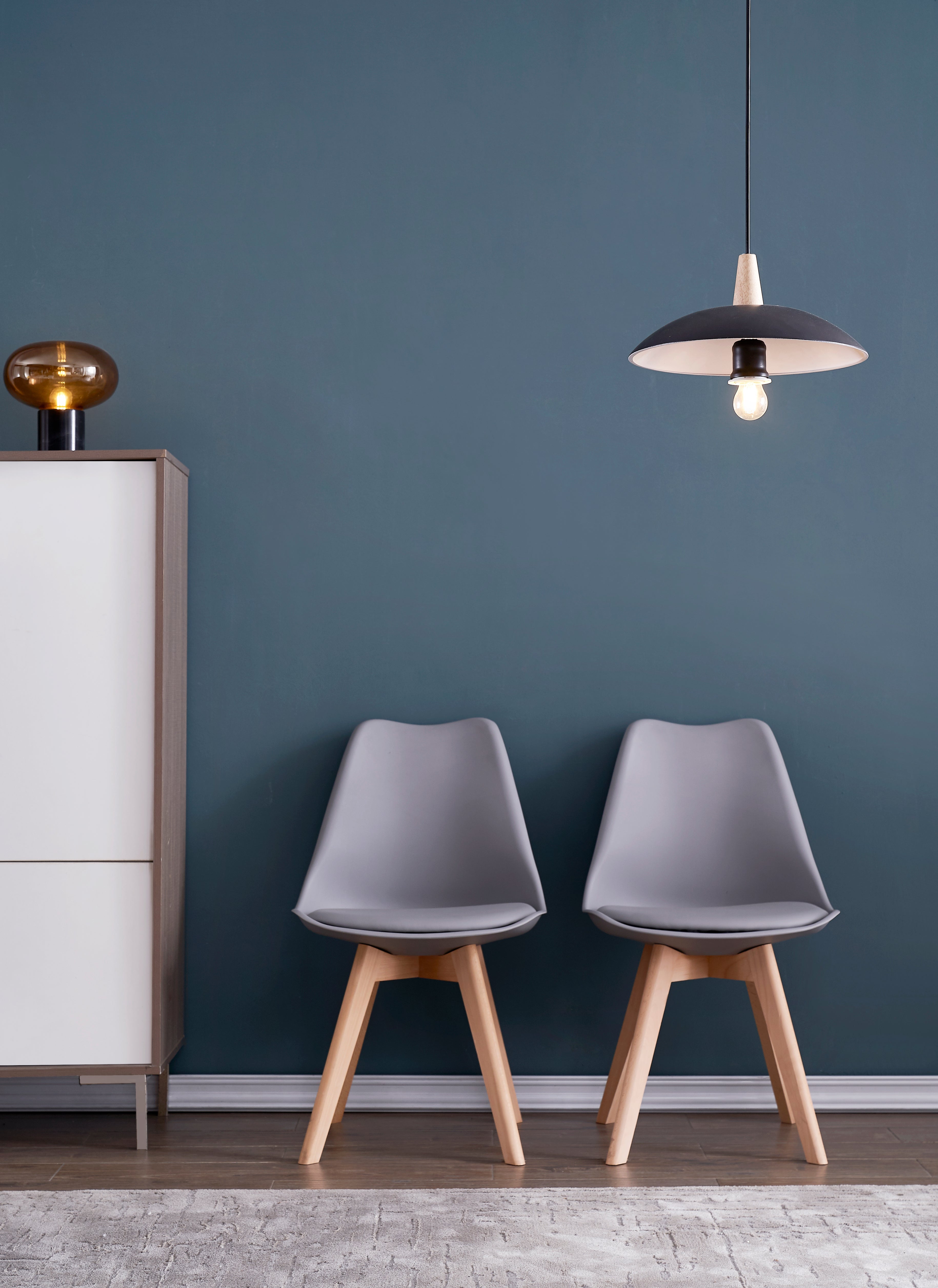 DEWINNER Chaises de Salle à Manger scandinave, Chaise de Bureau rétro, Gris, Lot de 6 - 7