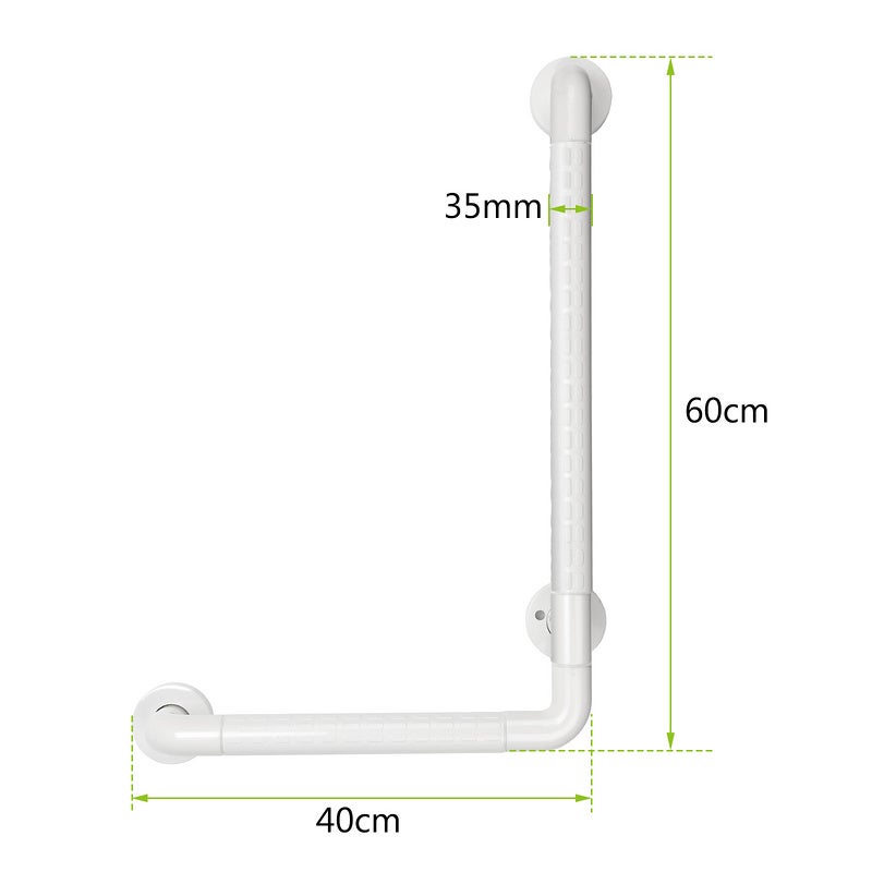 Maniglia Da Doccia In Acciaio Inox 304 - Barra Di Sostegno Antiscivolo A L, Con Montaggio A Parete, Portata 180kg - Foto 2