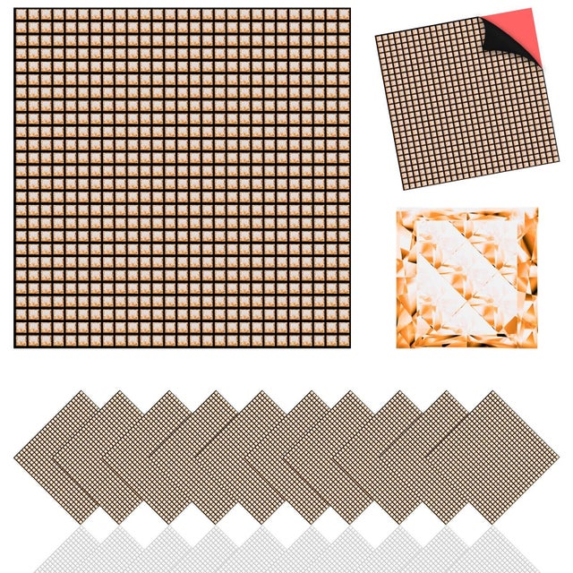 Mosaico piastrelle piastrella in vetro per bagno cucina soggiorno autoadesiva resistente al calore impermeabile Backsplash 30x30 KIT 10PZ 0,9 m² AMBRA