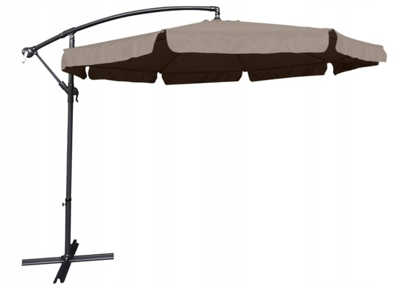 Duży solidny rozkładany regulowany parasol ogrodowy 350cm Dallas beżowy