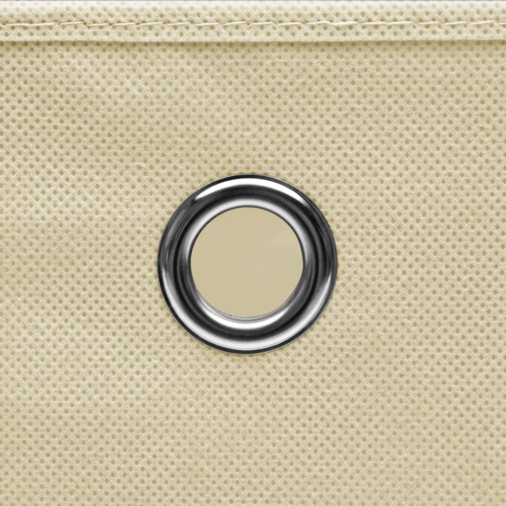 Boîtes de rangement | Coffre de rangement avec couvercles 4 pcs 28x28x28 cm Crème CFW864295 - 5