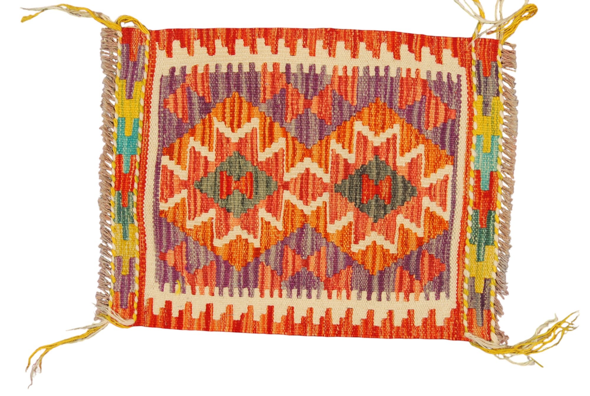 Oryginalny, ręcznie wiązany kilim Kaudani 55x44 cm (GalleriaFarah1970)