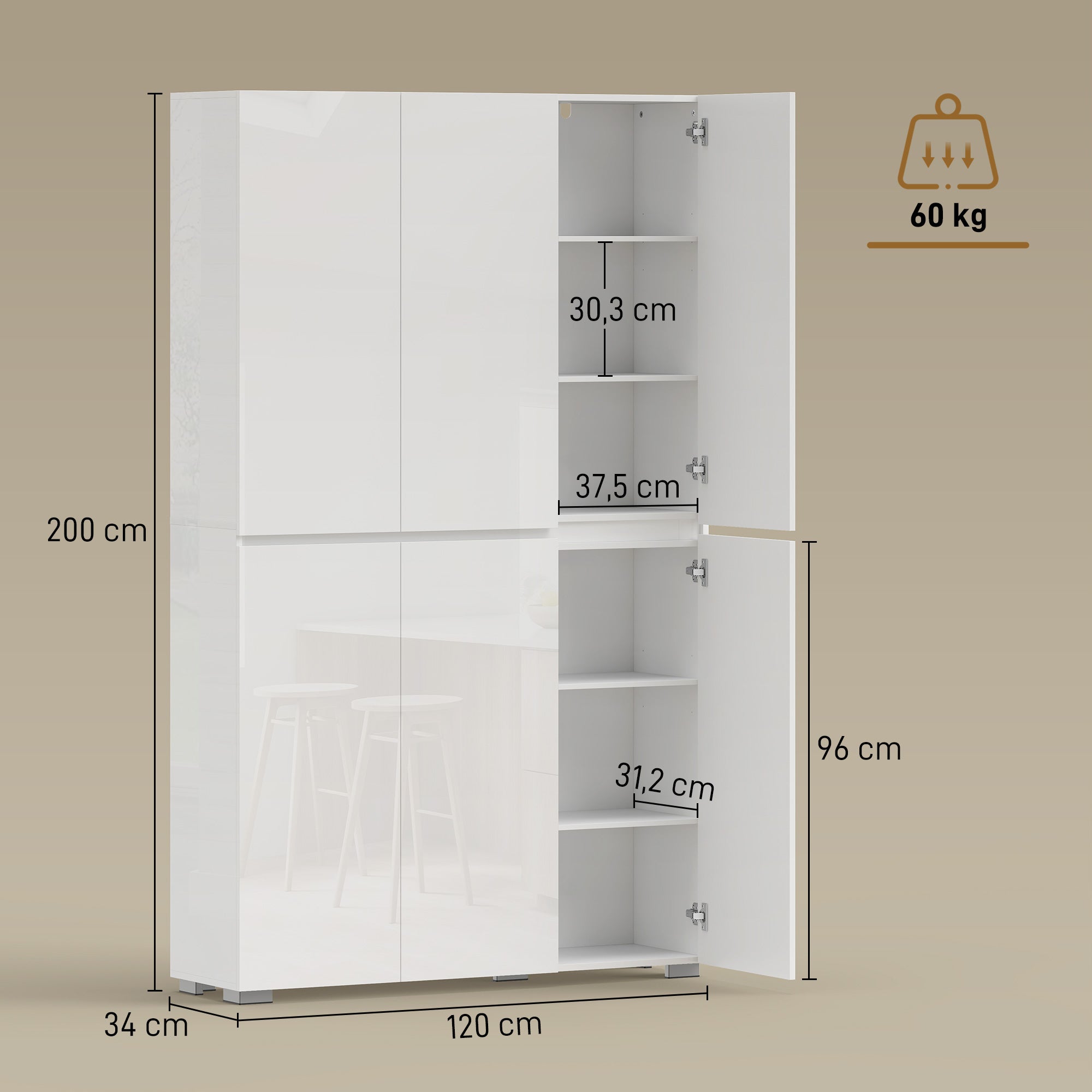 Armoire de cuisine MDF HOMCOM - 3
