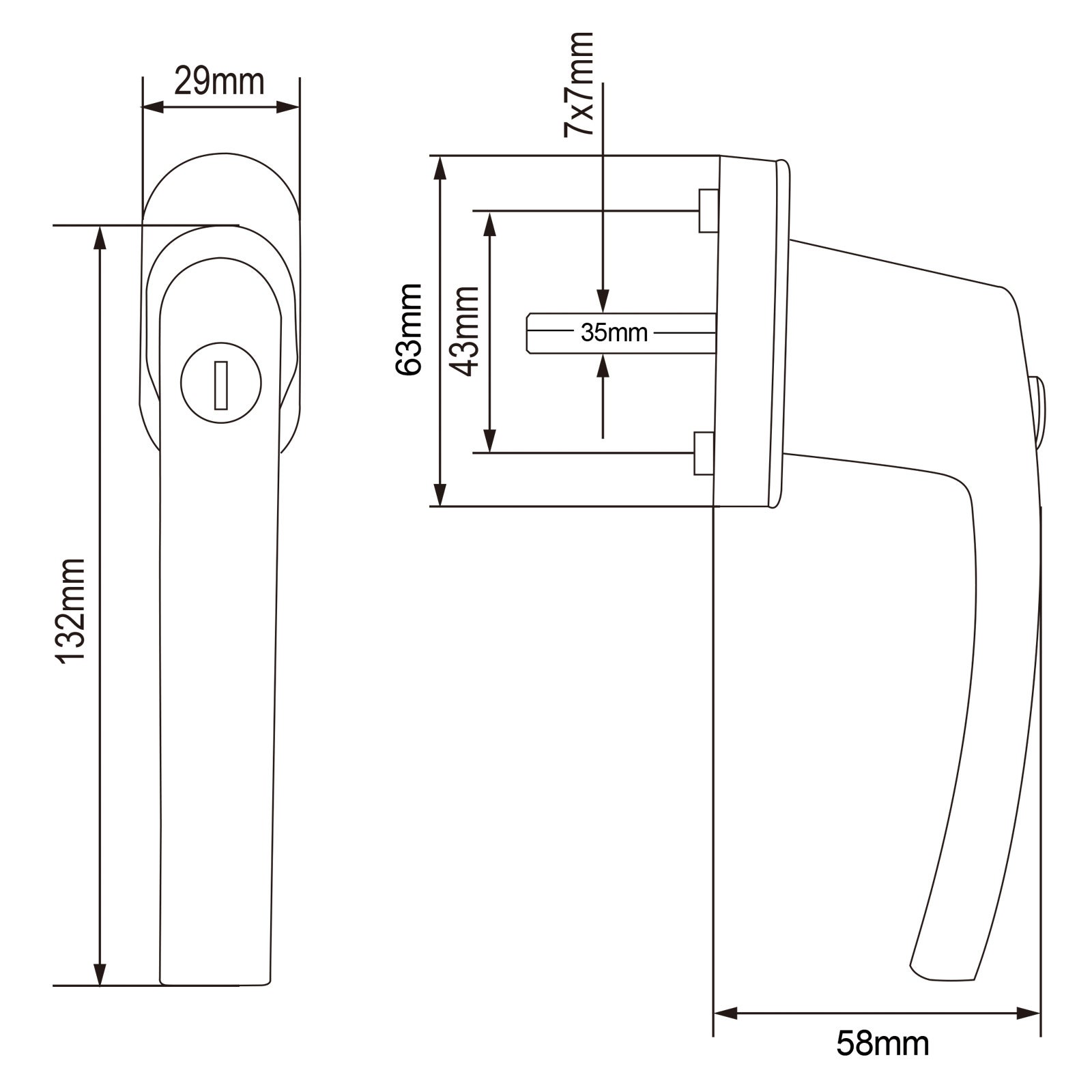 MONZANA® 4x Poignée de fenêtre blanches verrouillable à clés sécurité enfants poignée de sécurité pour fenêtre acier - 3