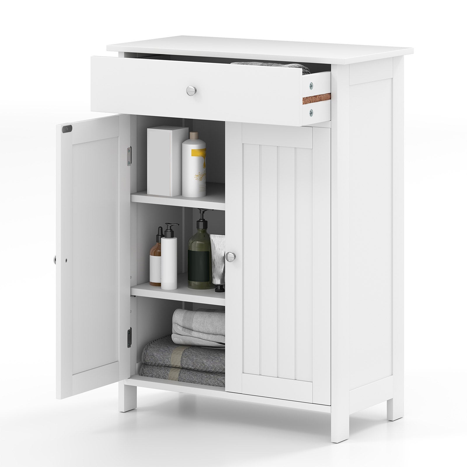 Armoire De Rangement Salle De Bain, Autonome, 2 Portes, Multicouleur, Neuve