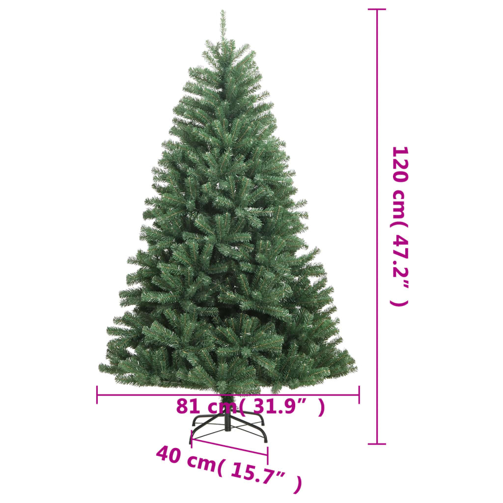 Sapin de Noël artificiel à charnières avec support vert 120 cm vidaXL - 3