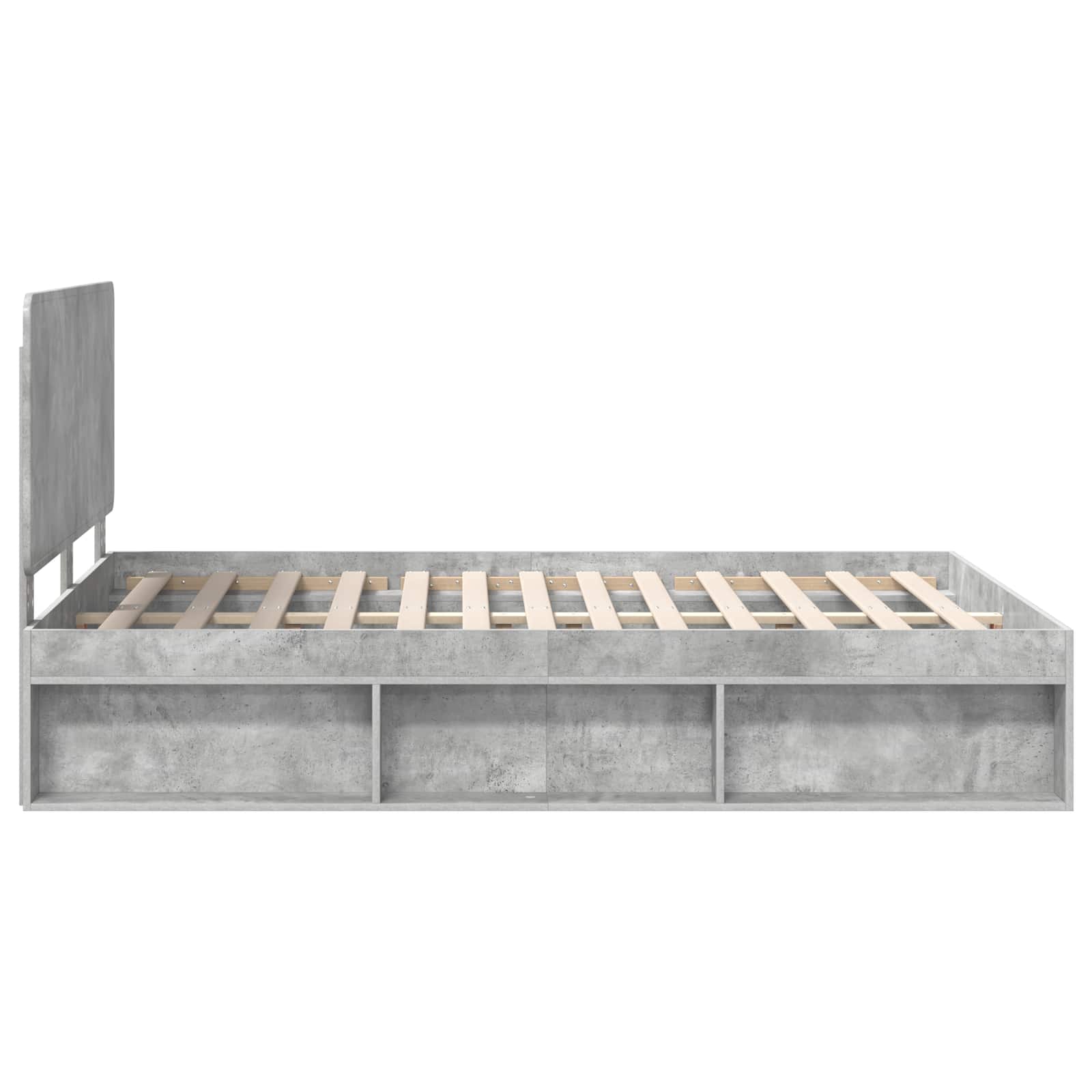Cadre de lit gris béton 150 x 200 cm en pin massif - 8