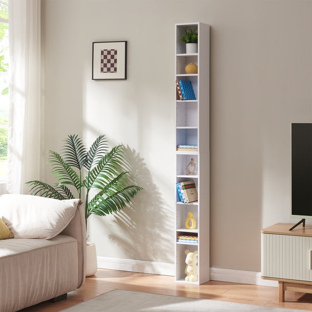 Libreria DUMOS A 5 Ripiani, 150x50x30 Cm, Organizer Per CD E Libri, Struttura In Metallo, Marrone, Con Kit Anti-ribaltamento - 4