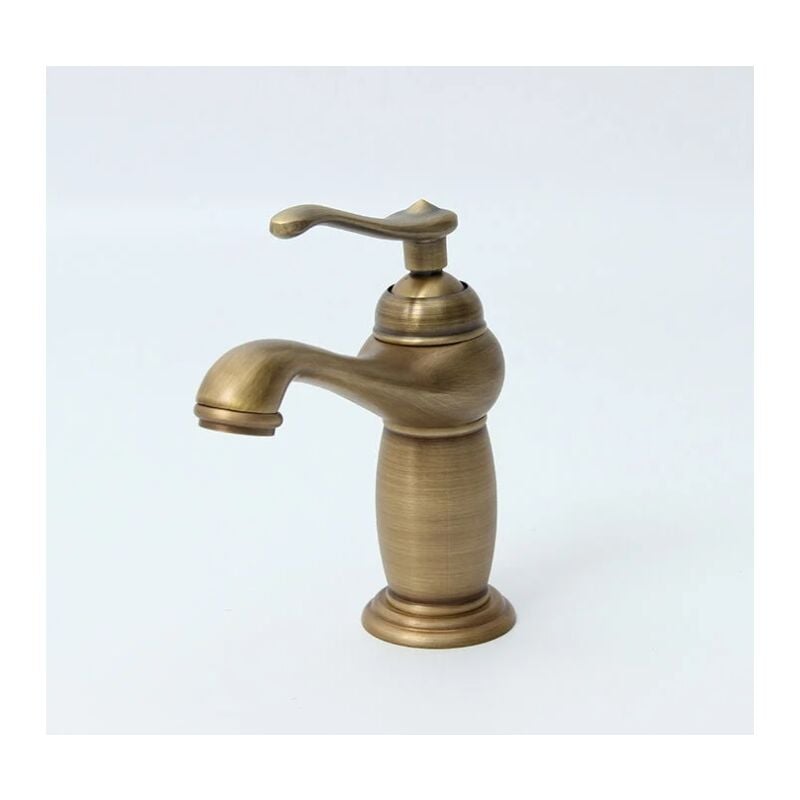 Antyczny mosiężny kran umywalkowy jednouchwytowy w stylu europejskim - antyczny