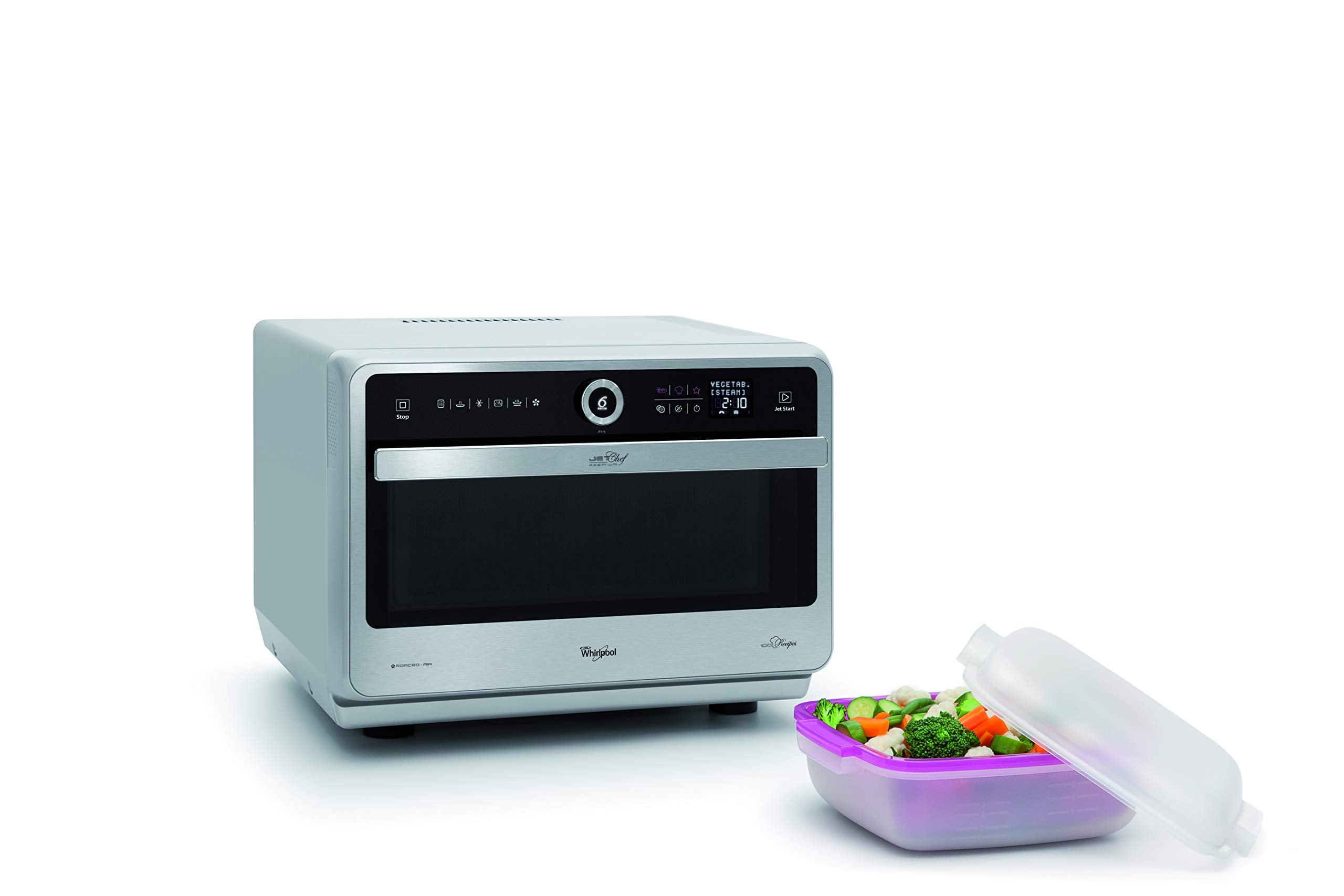 Whirlpool Microonde Chef Premium 33L A Libera Installazione - Inox, Combinato Con Grill E Funzione Crisp