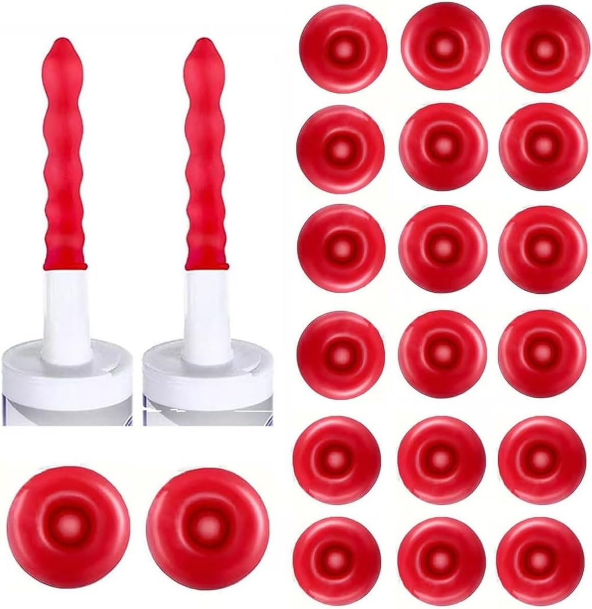 Lot 20 Embouts Latex Rouge En Silicone, Capuchons D'étanchéité Pour