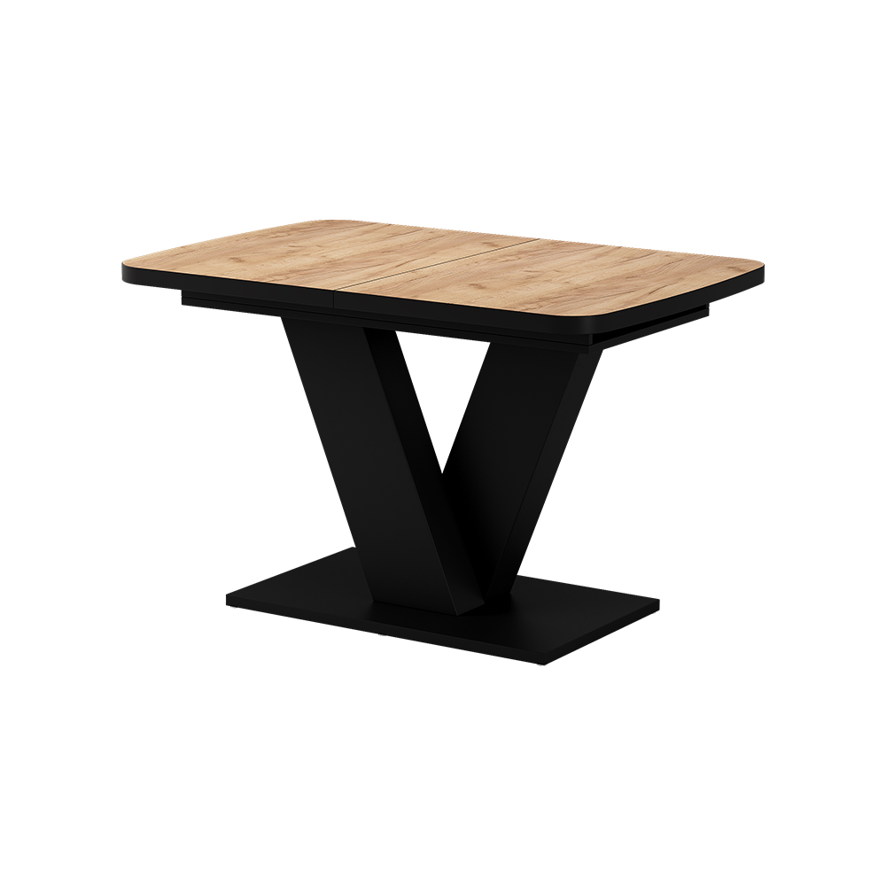 Vicco Stół jadalny Fenaro, Goldkraft dąb/czarny, 120 x 80 cm rozszerzalny