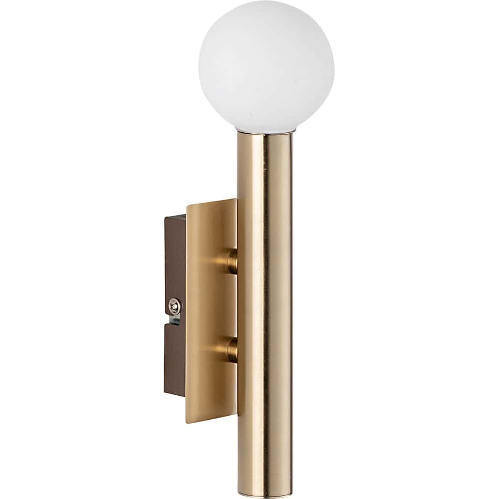 LUCKY BRILLIANT Złota metalowa lampa ścienna z elektryfikacją - szer. 7 x wys. 24,5 x gł. 7,5 cm