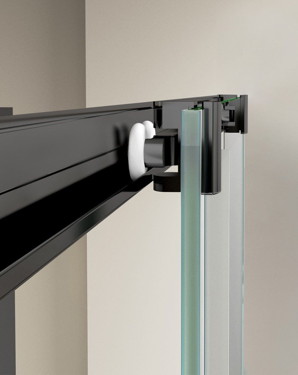Mampara Ducha Frontal Corredera 1 Puerta 1 Fijo | Alto 190cm Transparente | Negro 130cm (Adaptable 128-132cm) - 6
