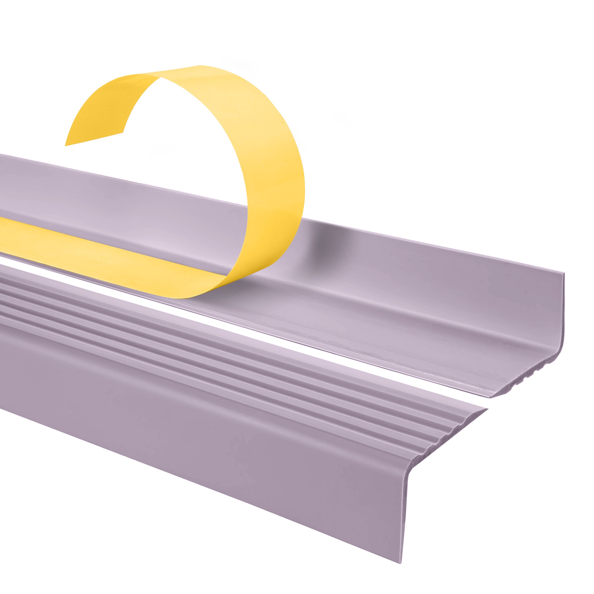 Samoprzylepny profil schodowy 40x25 mm PVC na krawędzie stopni z ryflowaniem - 200 cm, fioletowy