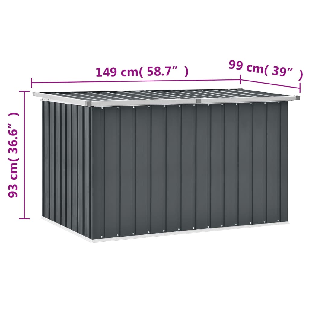 The Living Store - Boîte de rangement de jardin Gris 149x99x93 cm - 8