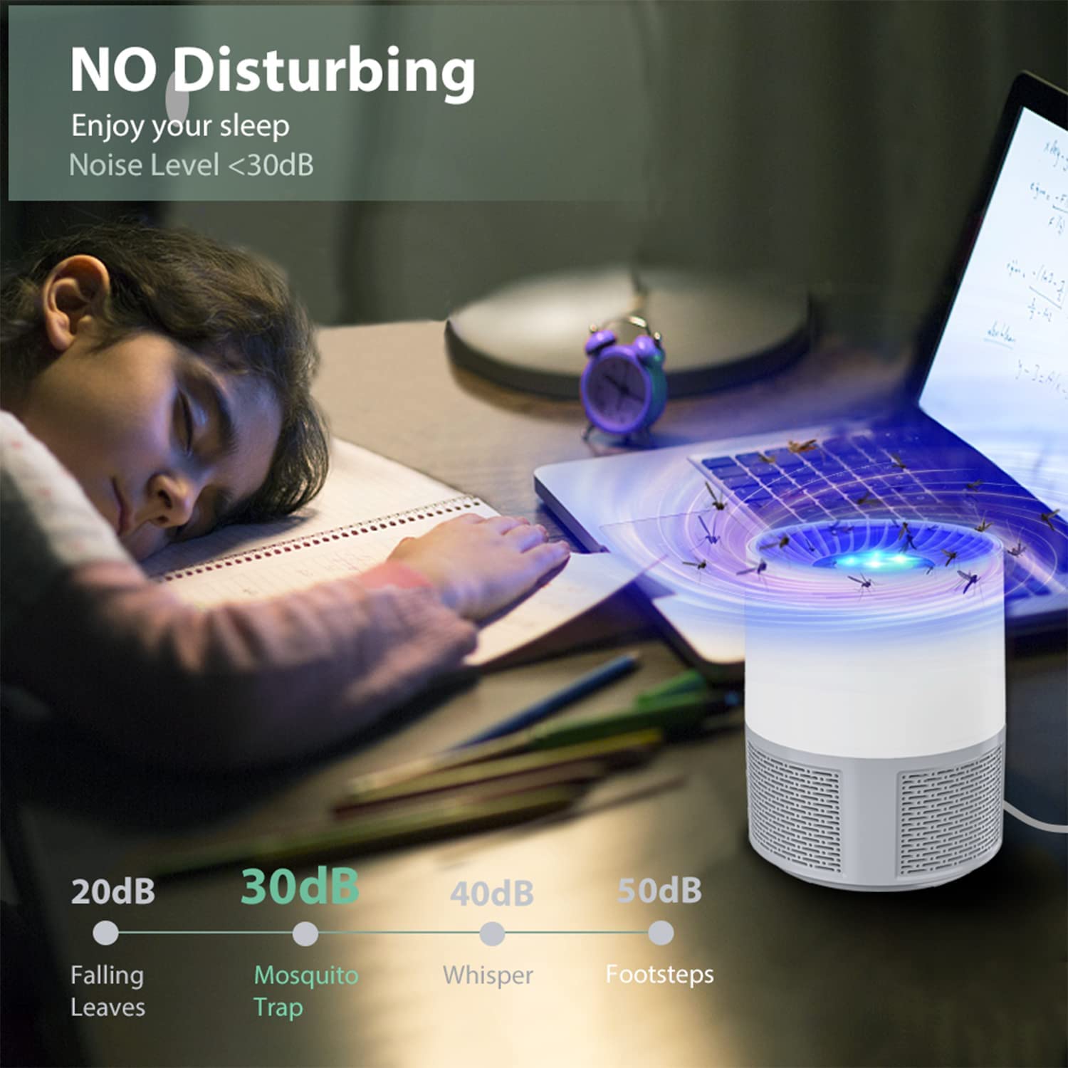 Lampe anti - moustique, anti - moustique électrique extérieur intérieur, anti - moustique électrique USB, anti - moustique efficace sans bruit - 5