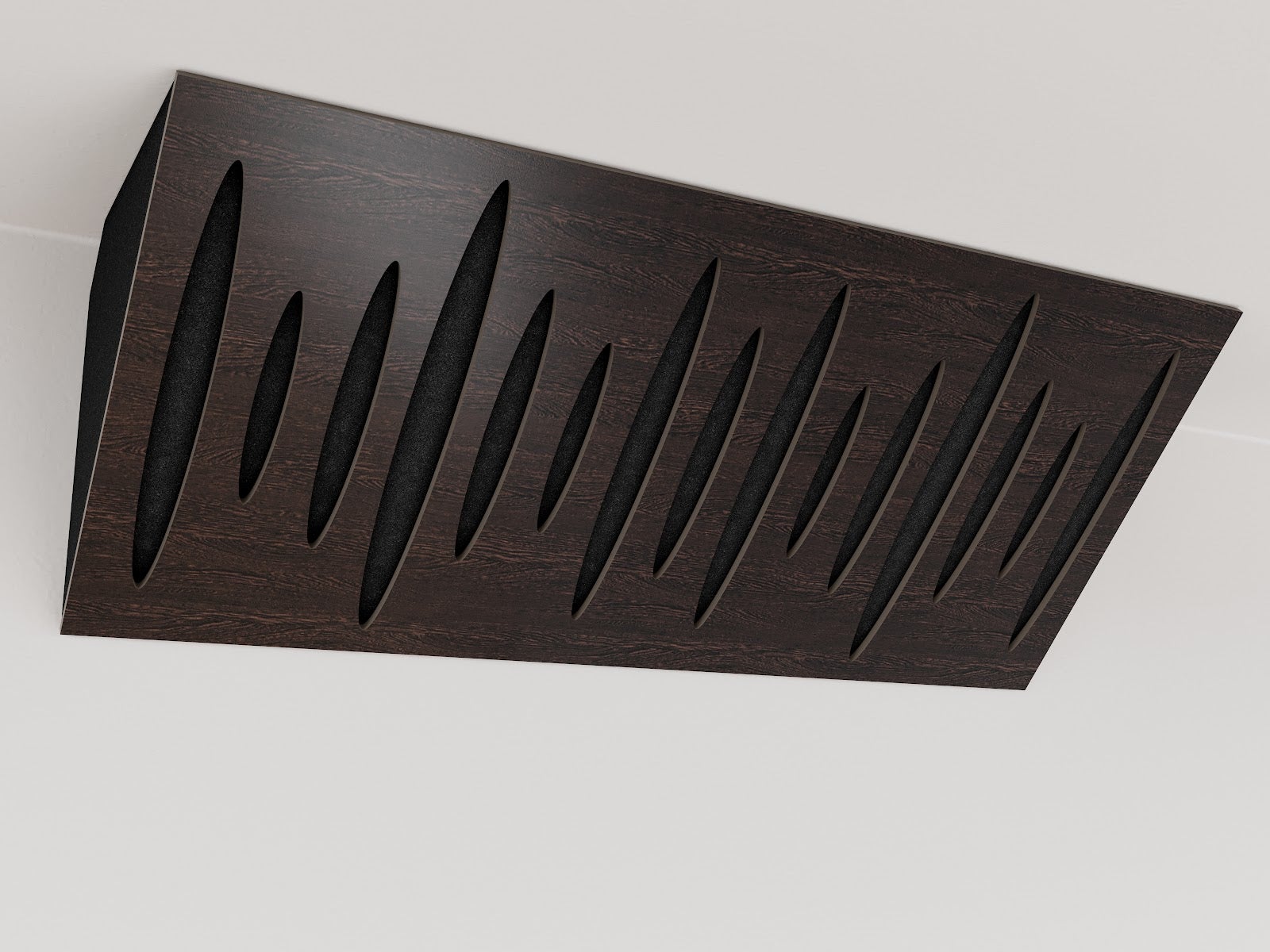Lot de 2 Pièges à basses PULSE-MINI-HORIZONT acoustiques étroits insonorisants 50x23 cm -MDF perforé laminé et mousse acoustique -Wengé - 2