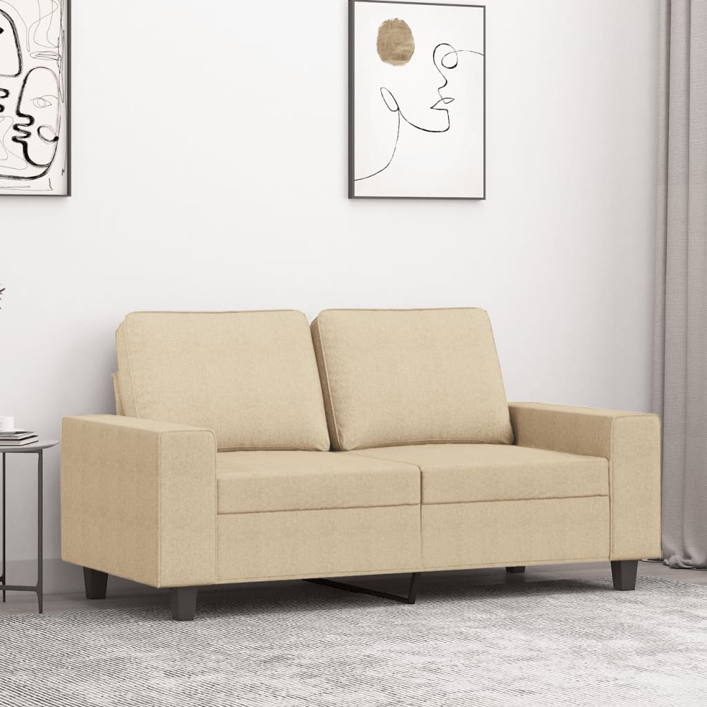 Maison exclusive - sofá de 2 plazas de tela color crema 120 cm