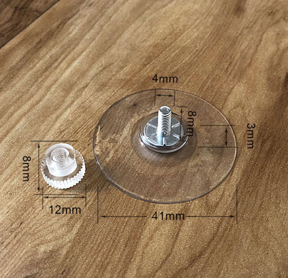 Perthlin 30 Ventose in Plastica 50 mm Ventosa Forte Tenuta in PVC Trasparente Ventosa Adesiva con Dado a Vite Resistente per Vetro Auto Panno Bagno Parete Porta Finestre Parasole (Nero