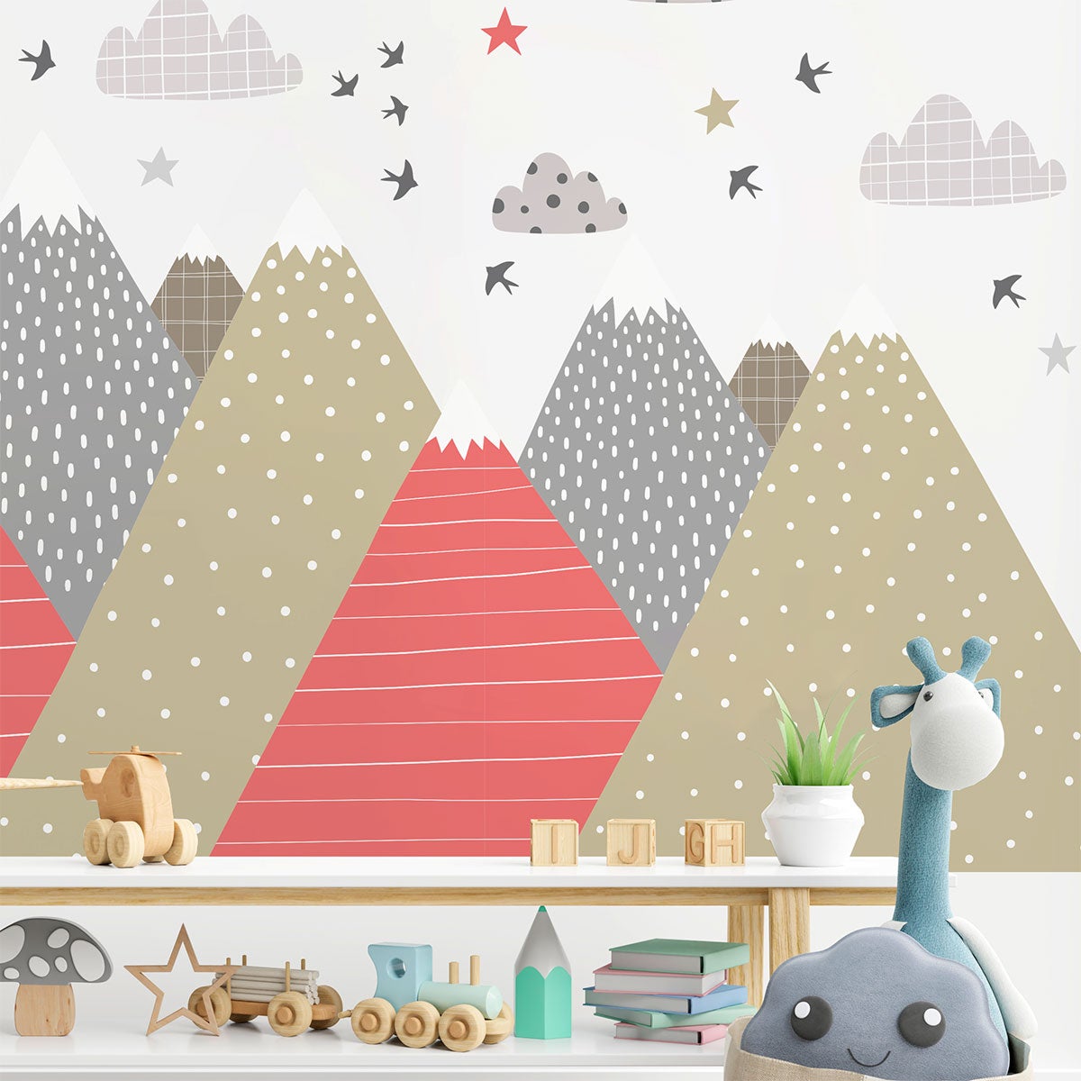 Adesivo bambino di montagna scandinavo kika - Sticker adesivo - adesivi murali - 100x150cm - 4