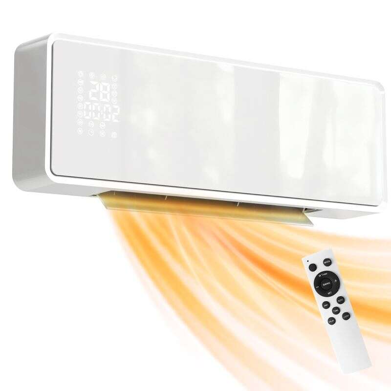 HOMCOM Chauffage mural céramique 1000/2000W, radiateur électrique, ventilateur, 3 modes