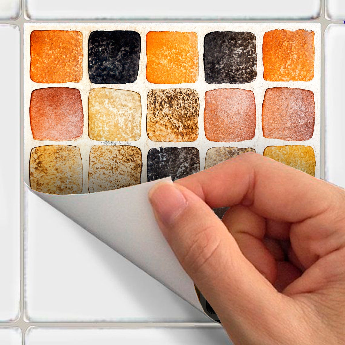 9 adesivo piastrelle azulejos ombra mosaici smerigliato - Sticker adesivo - adesivi murali - 9stickers30x30cm - 5