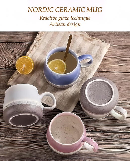 Taza de café de cerámica, diseño original con esmalte morado, asa grande, ideal para regalar, gran capacidad de 650 ml (22 oz). - España Taza de café de cerámica, diseño original con esmalte morado, asa grande, ideal para regalar, gran capacidad de 650 ml (22 oz). - España
