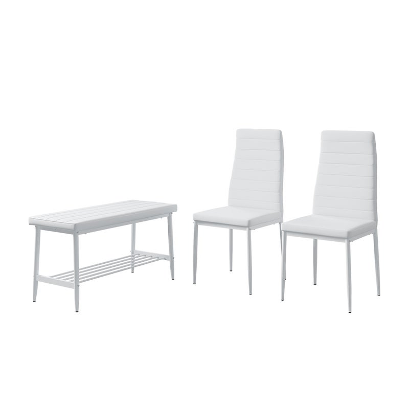 Vicco Ławka i krzesło Grand, Biały, 85 x 46.5 cm 3-częściowy zestaw