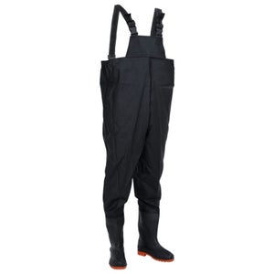 Pantaloni da pesca da uomo in nylon 3D, impermeabili, taglia 40-45, da donna, traspiranti, impermeabili, con stivali, per cantieri, pesca, fattorie, Blu scuro, 51
