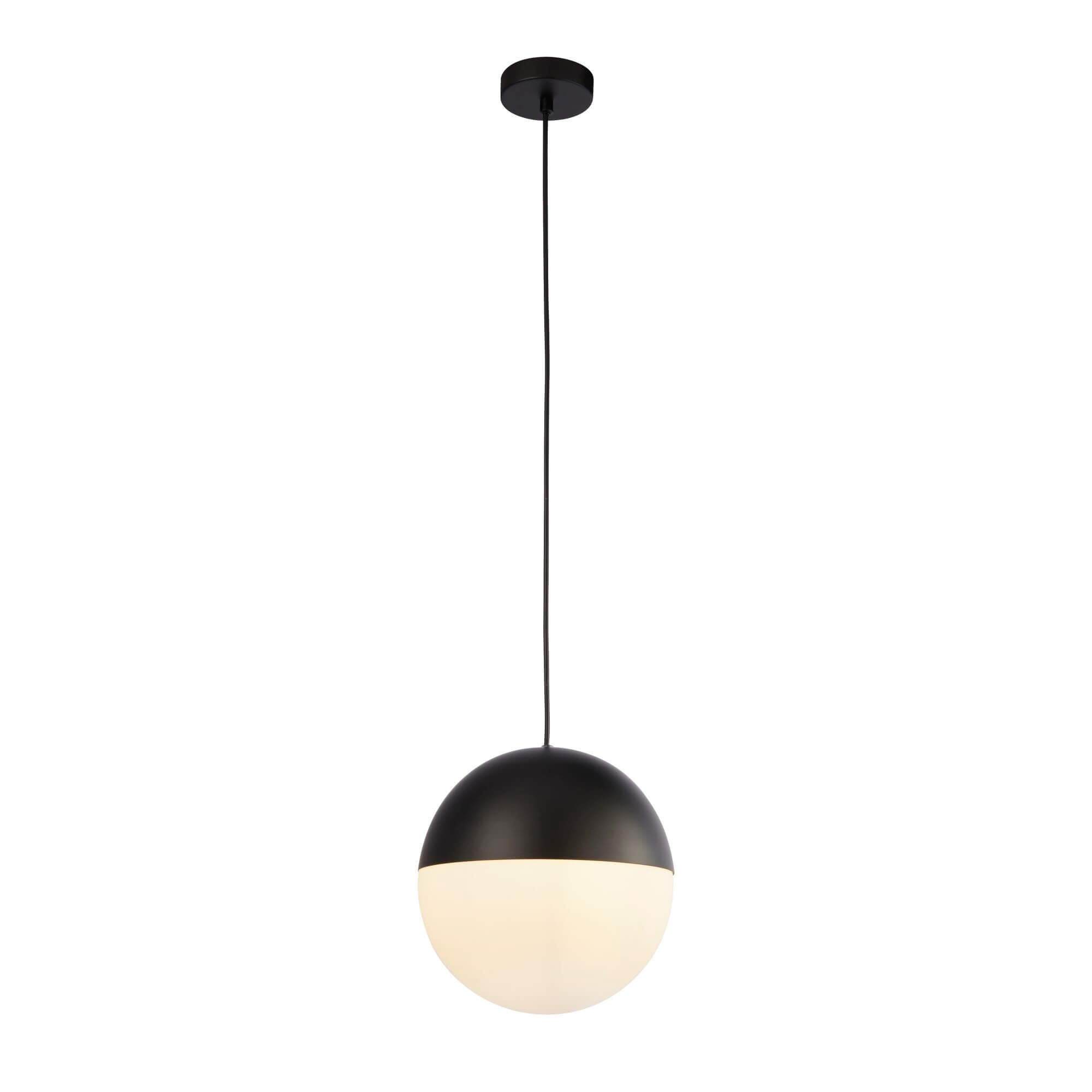 Suspension ENDOR 1L finition noir avec verre opale Diamètre 25cm hauteur 150cm E27 max 60w. - 7