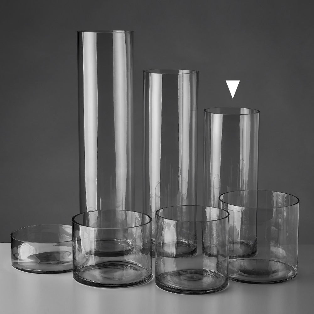 Vase cylindrique en verre transparent - 4