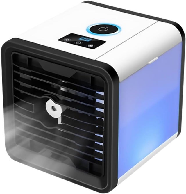 Mini enfriador de aire evaporativo portátil con alimentación USB para coches y dormitorios: ventilador de refrigeración compacto y versátil.