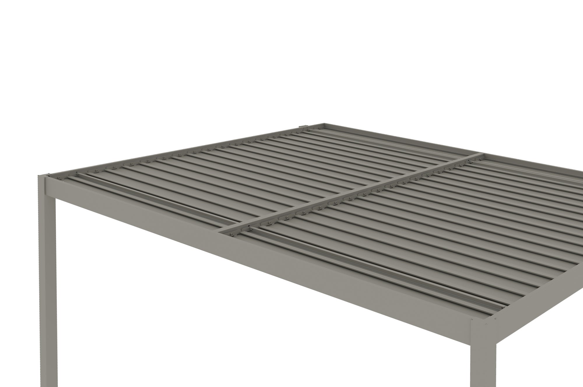 Pergola bioclimatica addossata PIANA 4x3m in alluminio tortora - lame orientabili - 9