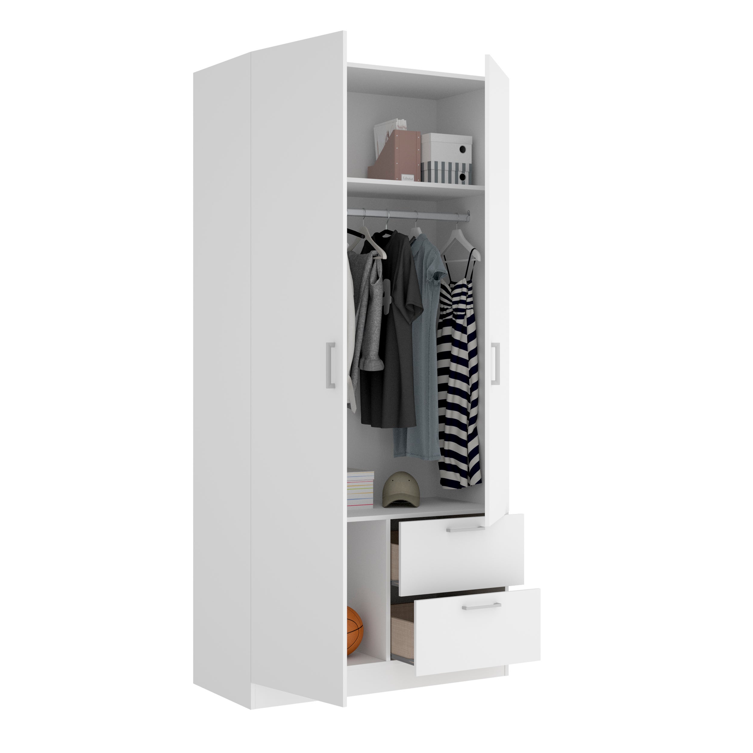 MAXI Armario 2 puertas 2 cajones blanco - 3