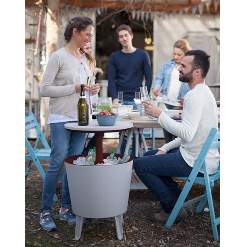 Keter Cool bar Glacière, avec table rétractable, 57x 50 x 50 cm 30L, Beige/brun (230900) - 4