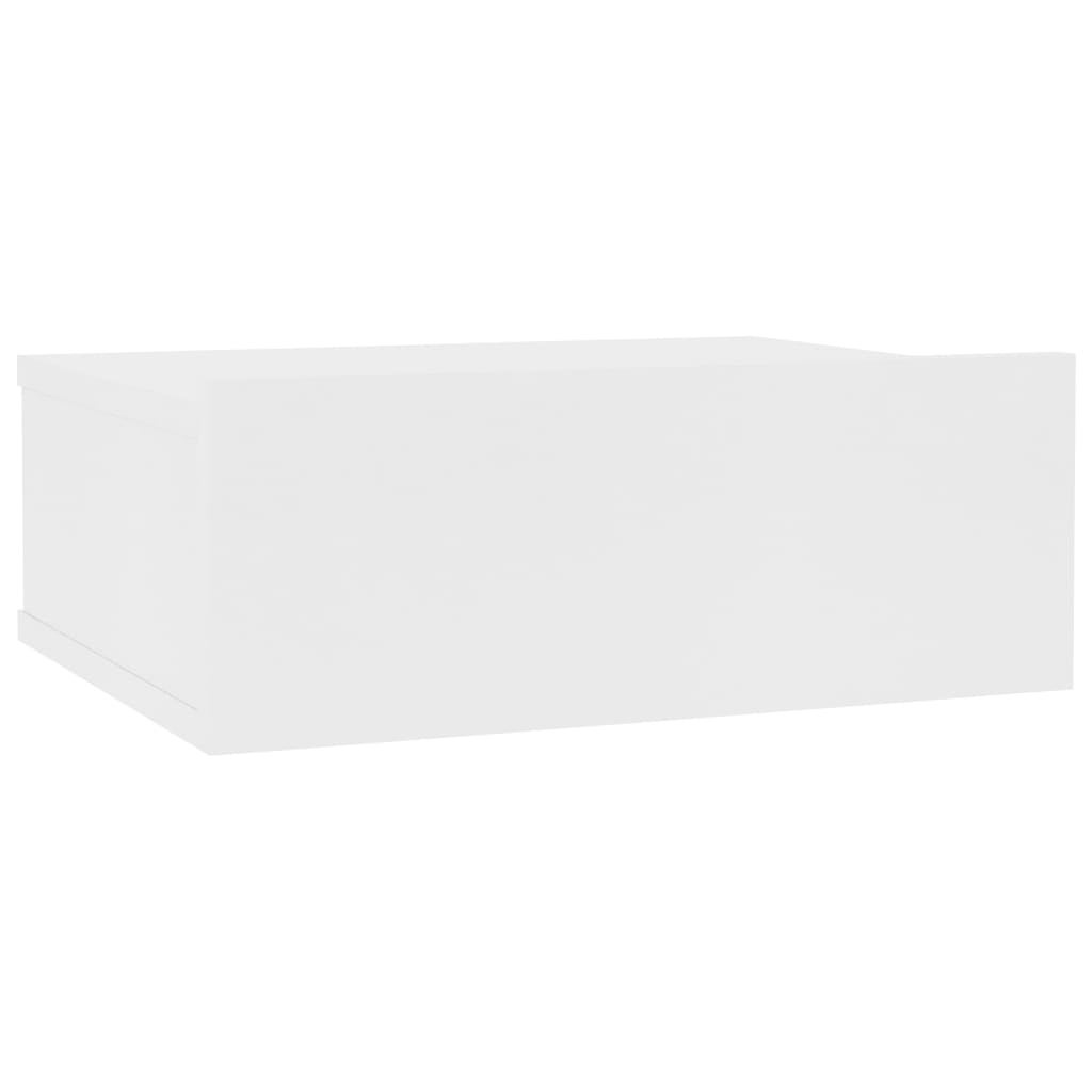 Comfortxl  Mesita De Noche Flotante Madera Contrachapada 40X30x15cm Blanco , Leroy Merlin